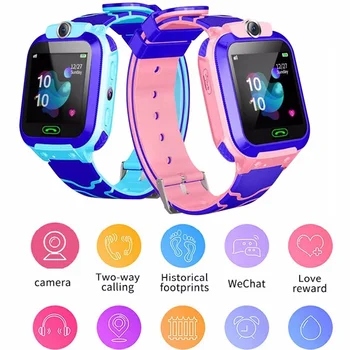 

2020 Children's Smart Watch SOS Phone Watch Smartwatch For Kids With Sim Card Photo Waterproof IP67 Kids Gift For IOS Android
