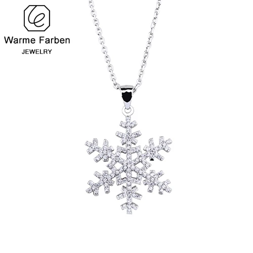 Warme Farben, 925 пробы, серебряное женское ожерелье, хорошее ювелирное изделие, классическое ожерелье с подвеской в виде снежинки, Ziron, колье, рождественский подарок для девушек