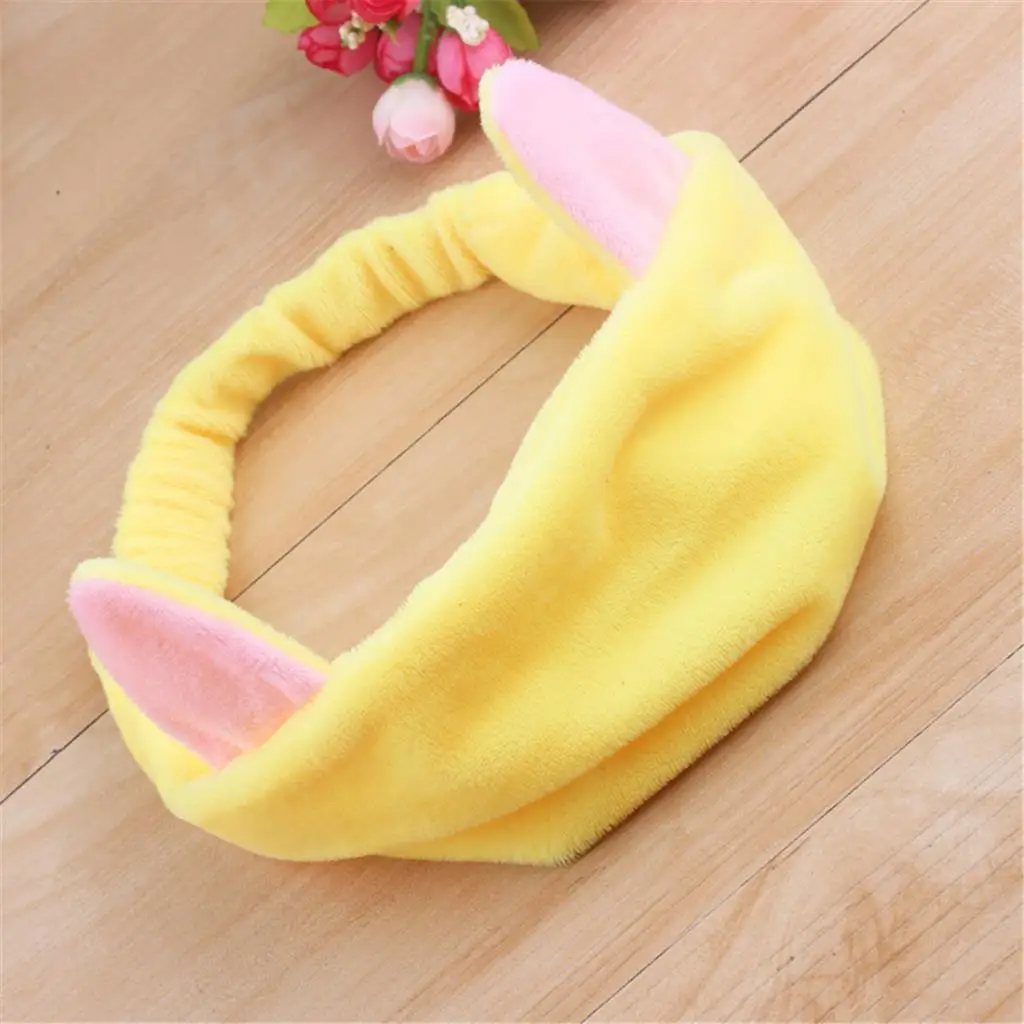 hair clips for women Big Rabbit Ears Coral Fleece Soft Elastic Hairbands SPA Bath Shower Make Up Wash Face headband Hair Band Girls Hair Accessories crocodile hair clips Hair Accessories