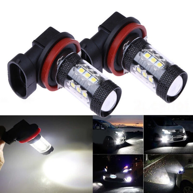 

16LED H8 H11 80W Car Fog Light Tail Driving Head Light Lamp Bulb 2PCS/lot