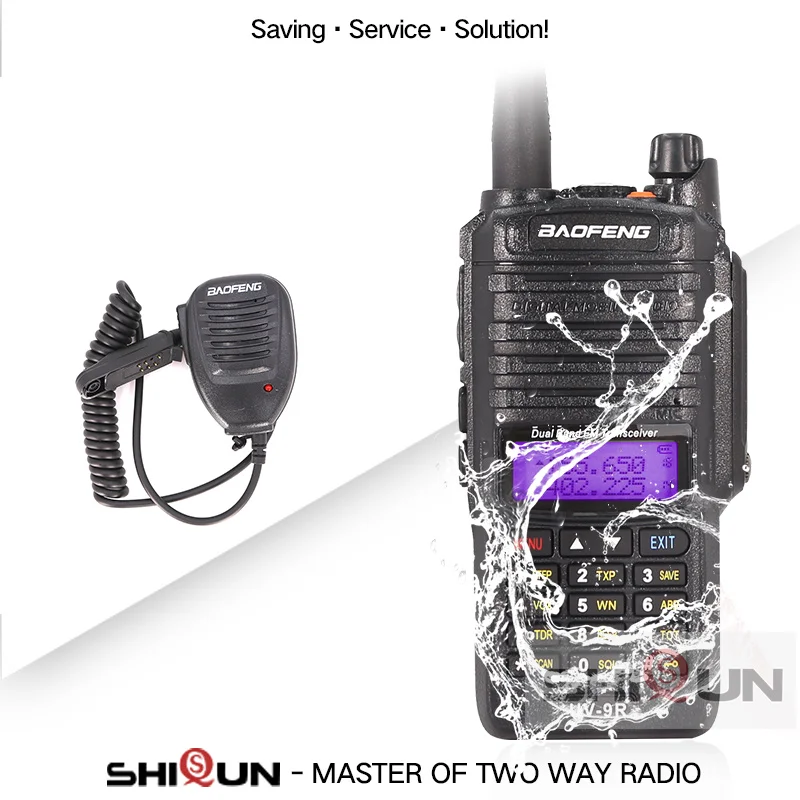 Baofeng UV-9R Plus IP67 Waterproof Dual Band 136-174/400-520MHz Ham Radio 10KM Baofeng 8W Walkie Talkie 10 KM UV 9R UV-82 UV-XR - Цвет: Add Mic Sp