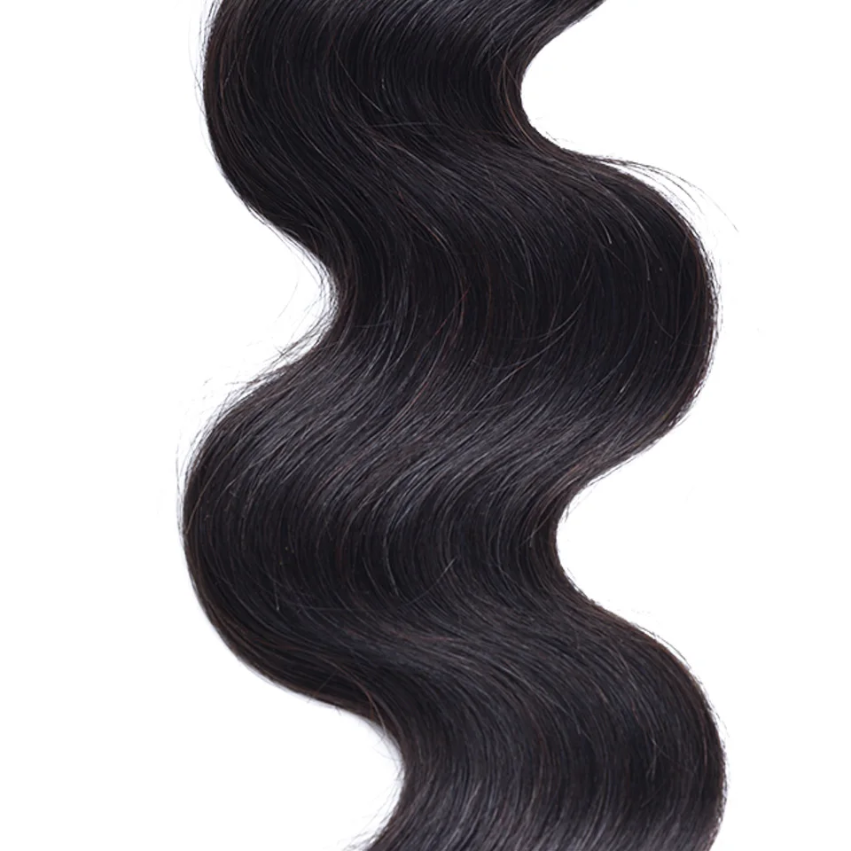 USEXY HAIR Body Wave 3 Bundles With Closure Brazilian Hair Weave Bundles Narural Color 8＂-26＂ Middle Ratio Non-Remy Hair