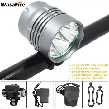 

WasaFire 4* XML T6 5200lm Bicycle Light Headlight LED 3 Mode Bike Front Light Headlamp Battery Pack Cycling Fishing Frontlamp