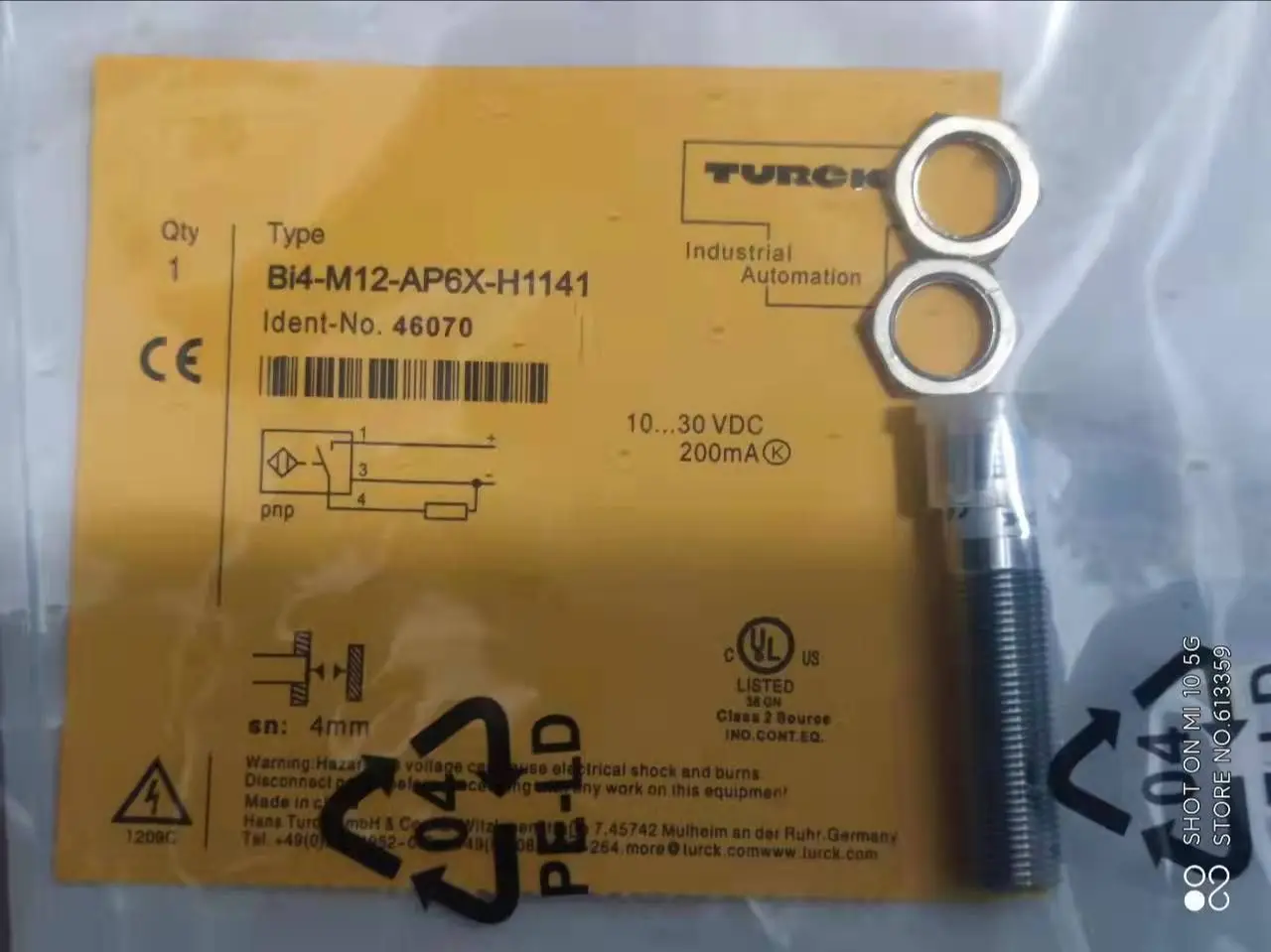 BI4 M12 AP6X H1141/S591 Inductive Sensor Por TURCK