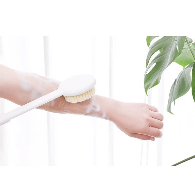 Длинная обрабатываемая пластиковая ванная комната для тела Ванна Душ задняя щеточка для очищения кожи очищающий массажер хвост шнурок