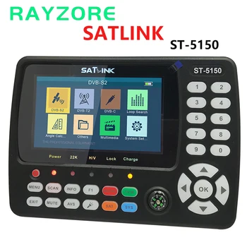 

Original SATLINK ST-5150 Satellite Finder DVB-S2/T2/C COMBO HD Meter HEVC MPEG-4 Supports QPSK 8PSK 16APSK 4.3 Inch TFT LC