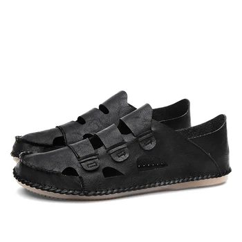 

cuero man 44 breathable sport mens de sandles 39 jelly summer para walking dress big in genuine sandalen leather rubber s em on