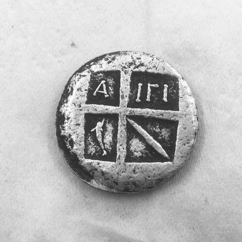 1 шт. монета жетон из серебра в древнем греческом стиле маленькая коллекция