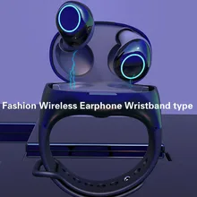Беспроводные наушники Bluetooth 5,0 Портативный Браслет наушники с зарядным устройством шумоподавление smartband наушники гарнитура микрофон