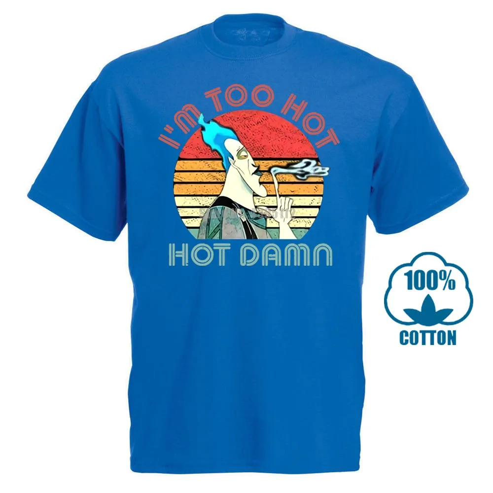 Синий Ades Hercules I'm Too Hot чёрная футболка M 6Xl - Цвет: Синий