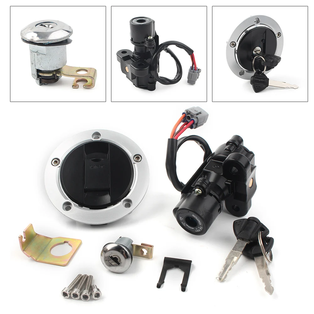 Ensemble de clés de verrouillage de bouchon de réservoir de carburant de commutateur d'allumage de moto pour Suzuki GSXR 600 750 1000 GSX650 GSX1250 SFV650 SV650 SV1000 etc.