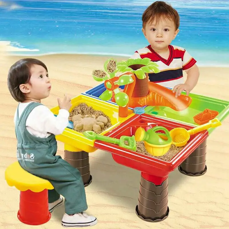

Children Indoors And Outdoors Table for Playing with Water And Sand Play with Water Beach Toy Suit Large Size Combination Spatul
