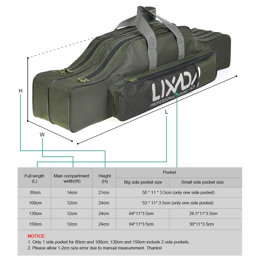 Lixada рыболовные Bag100/130/150 см Портативный складная сумка для рыболовной удочки сумка для хранения рыболовных снастей сумка для переноски CaseTravel сумка для инструмента