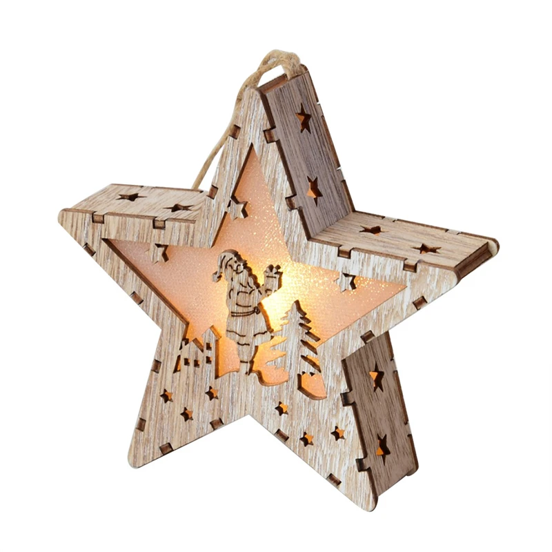 LED Garland Light Wood House Cute Christmas Tree Decoration Hanging Window Holiday Decoration Luces Led Decoracion 30OCT1104