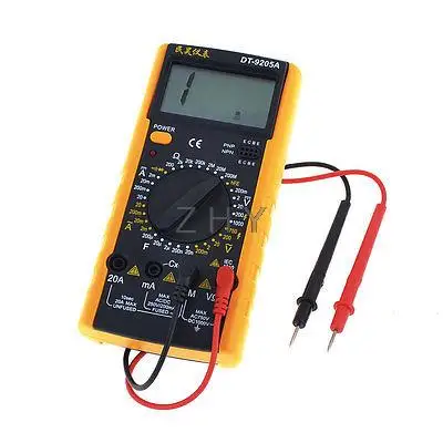 

DT-9205A AC/DC Resistance LCD Digital Multitester Text Equipment Yellow Black