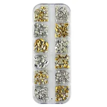 Маникюрное гнездо, смешанное металлическое гнездо, ноготь с заклепкой, ювелирное изделие в штучной упаковке, золото и серебро, смешанное гнездо