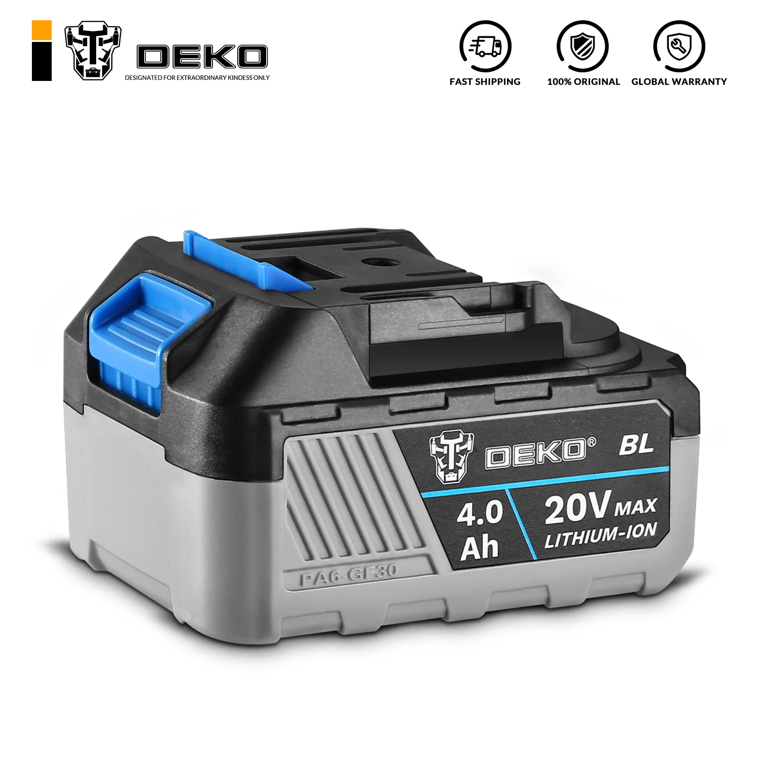 Deko 20v Lithium 4000mah Brushless Cordless Drill Tool Battery Pack For .