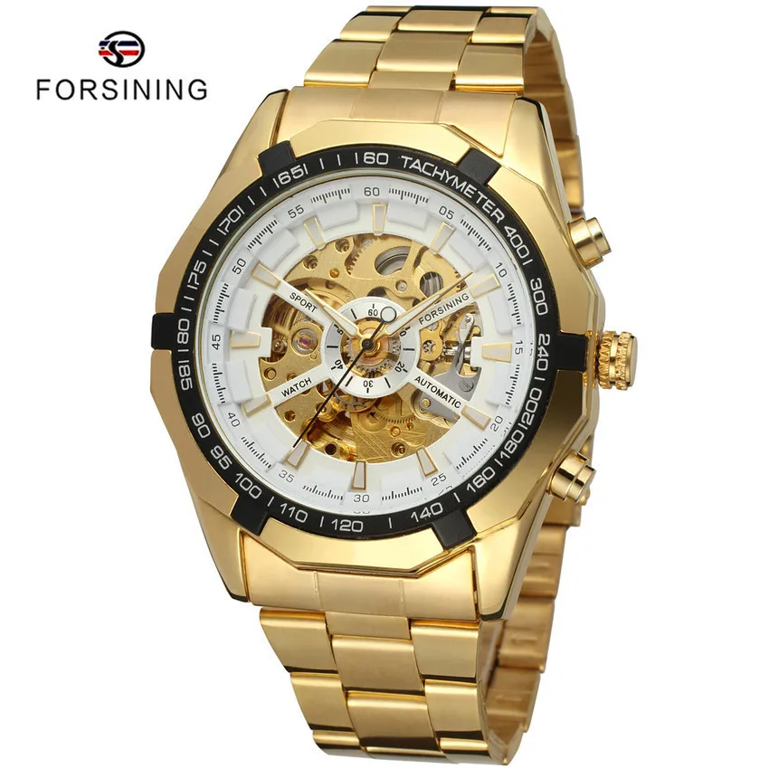 

New Style Forsining Switzerland Fashion Gold Table Casual Fully Automatic Analog Watch