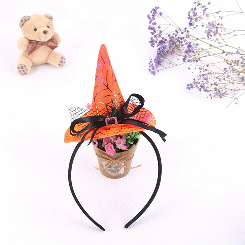 Детская Милая повязка на голову на Хэллоуин, заколка для волос в виде тыквы, оранжевый головной убор ведьмы для костюмированной вечеринки для детей, украшение для вечеринки, шляпа на Хэллоуин, Новинка