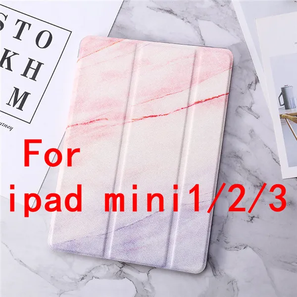 pink Для iPad 9,7 чехол ТПУ Мрамор из кожи с натуральным лицевым покрытием смарт-крышка для iPad 5/6 Air 2 Mini 1/2/3, iPad 2/3/4 Pro 10,5 мини 4/5 чехол - Цвет: pink