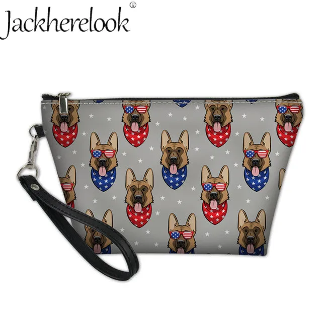 Jackhereook прекрасный немецкая овчарка в полоску Женская дорожная сумка для макияжа Мини органайзер, косметичка для домашних собак несессер - Цвет: HMM145Z8