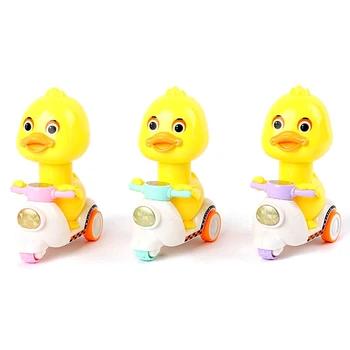 

3 Pcs Floating Toys Kids Pressing Motorcycle Small Yellow Ducks Wind Up Toys Babies Inertia Toys Children's Toys Random Color