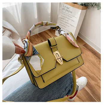 

Scarf Fashion Lock Handbag Pu Leather Crossbody Bags For Women 2020 Brand Designer Luxury Handbag Shoulder Messenger Totes Bag