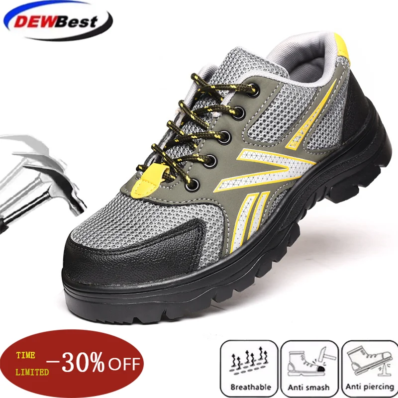 

dewbest Insulated leather Breathable Anti-smashing Stab-Resistant Wear-resistant Oil-resistant Acid And Alkali rotective shoes