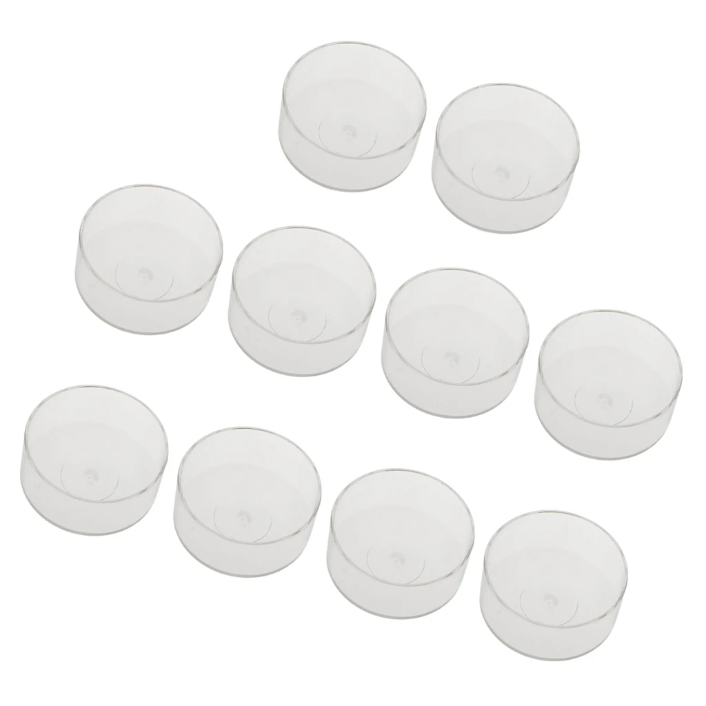 200x Pre-waxed Pre-tabbed Cotton Candle Wicks and 10 Pieces Plastic Clear Round Shape Tealight Cup Empty Case Candle Making Mold
