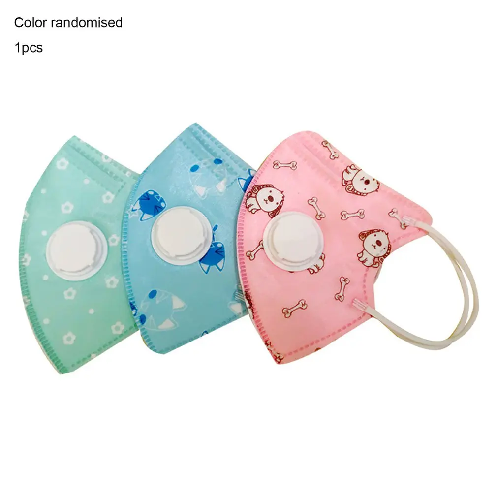 

Disposable Children Mask Breathing Valve N95 Meltblown Cloth Dustproof Cartoon Five-Layer Protective Mask For 0-10 Years Kids