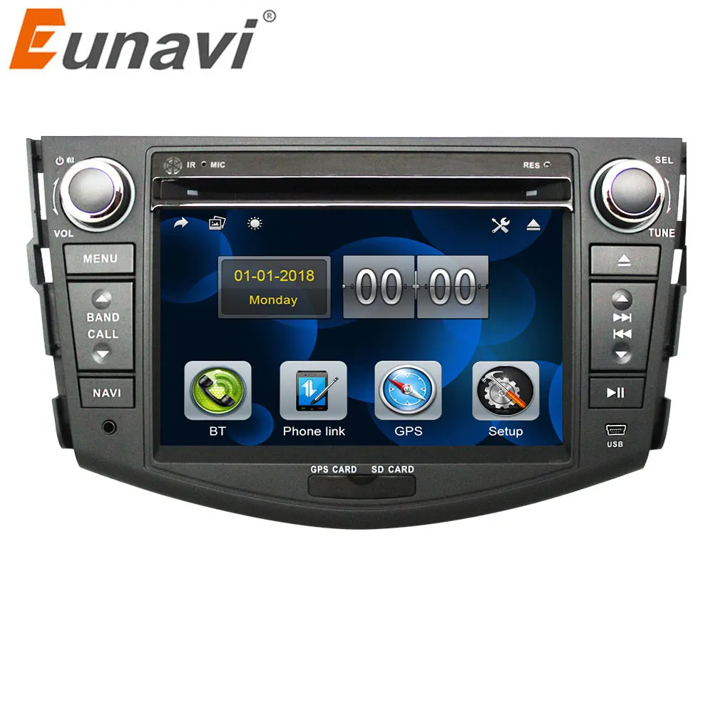 Eunavi 2 Din Car DVD Player For TOYOTA RAV4 2006 2007 2008 2009 2010 2011 Radio GPS Navigation BT FM/AM RDS headunit pc stereo