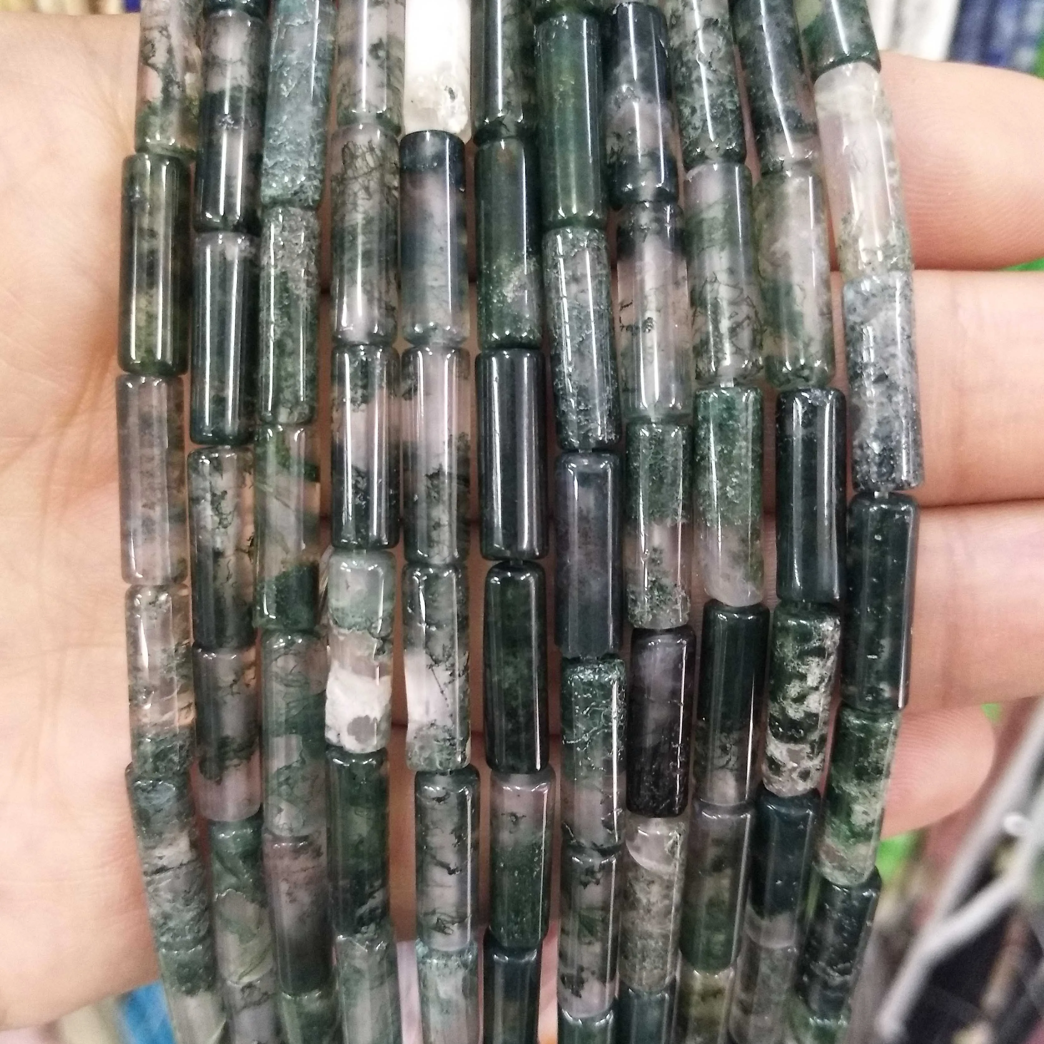 Natural Stone Cylinder Beads: Turquoise, Agate, Lapis Lazuli, and Jasper