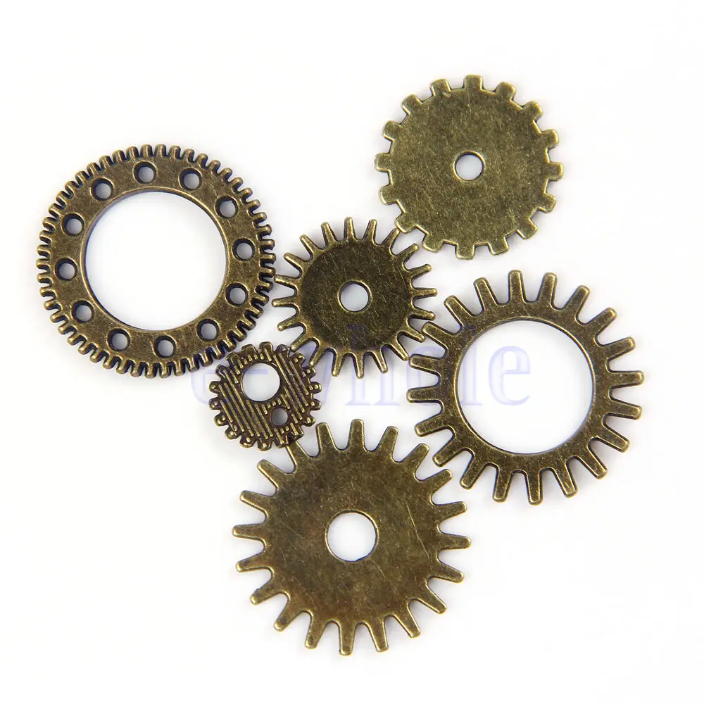 Mixed 90g Steampunk Gear Charms Pendants Antique Bronze Tone Jewelry Making DIY Bracelet Necklace Handmade Craft Accessorie