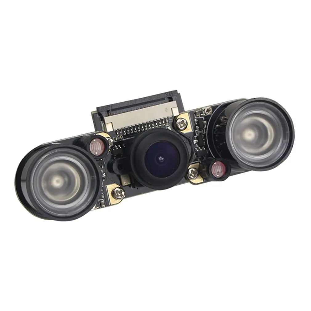 Billig Für Raspberry Pi 4 Modell B 3B + 3B 2B Nacht Vision Fisheye Kamera 5MP OV5647 130 grad Brenn Einstellbare Kamera