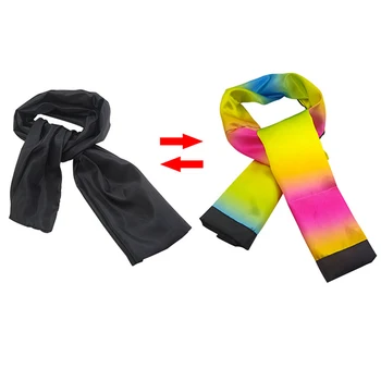 

2019 New Arrival Change Color Scarf Magic Trick Props Black To Rainbow Silk Stripe Professional Magic Tricks Magische Trucs
