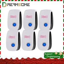 6 4 2 pçs luz azul ultra-sônico repelente de pragas repelente pragas rejeição controle anti mouse barata mosquito inseto eua dropship