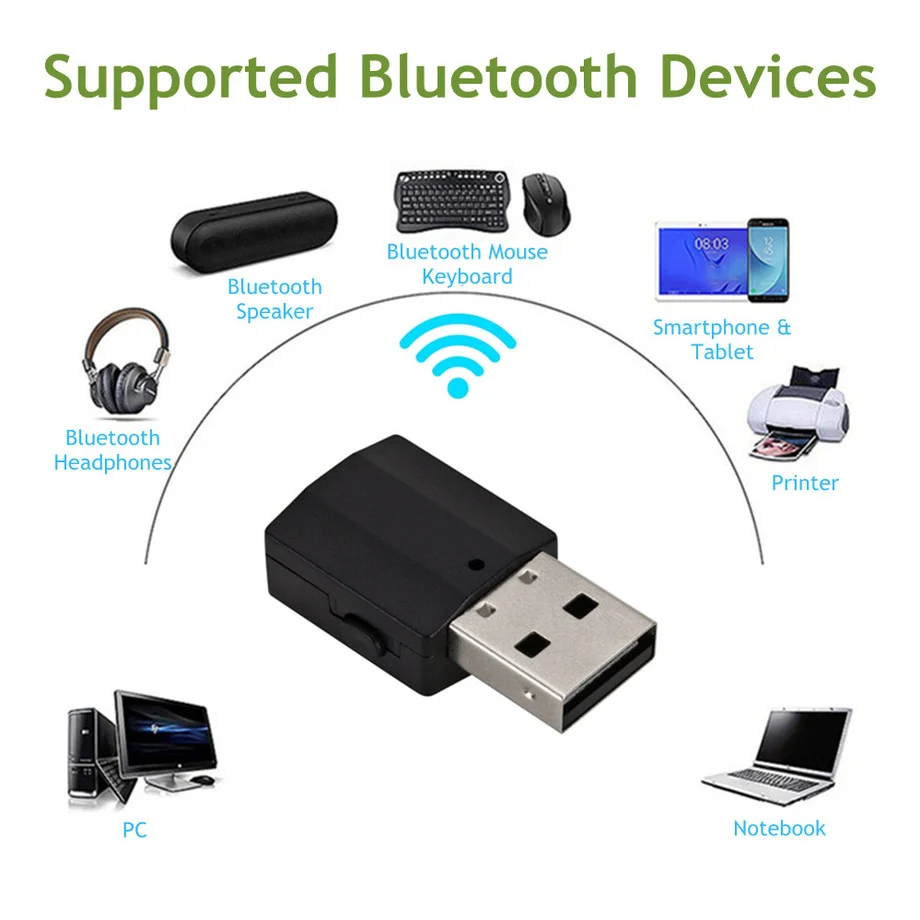 รูปสินค้า อะแดปเตอร์บลูทูธสเตอริโอ Mini 3.5มม. สำหรับรถและอุปกรณ์อิเล็กทรอนิกส์
