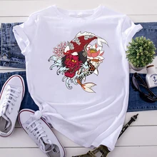 Best Offers T-Shirt Womens Japanese Mask Koi Flower Printing Women Tshirt Round Neck Harajuku Tee Shirts Gothic Oversize T-Shirts For Woman Best Offers T-Shirt Womens Japanese Mask Koi Flower Printing Women Tshirt Round Neck Harajuku Tee Shirts Gothic Oversize T-Shirts For Woman