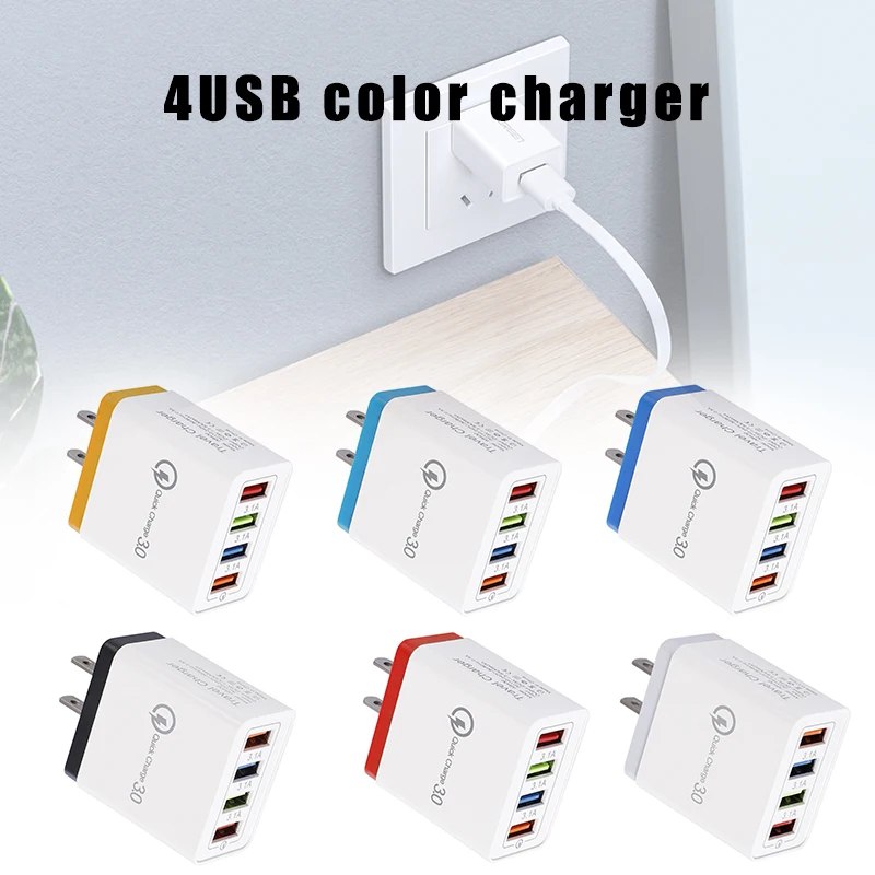 2019 Горячие QC 3 0 Быстрая зарядка настенное зарядное устройство 4 порта usb хаб