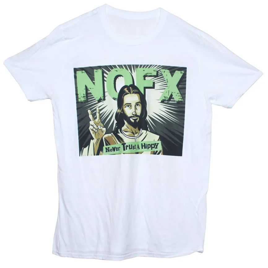 Nofx футболка никогда не доверия хиппи хардкор панк рок группы Графический рубашки