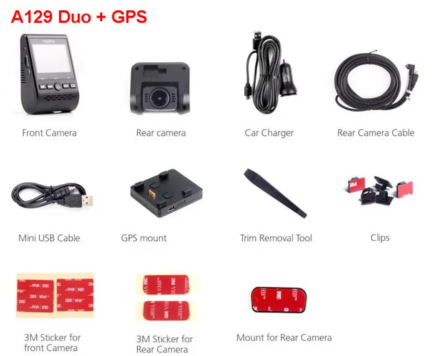 VIOFO A129 двухканальный 5 ГГц Wi-Fi Full HD видеорегистратор DashCam IMX291 двойной Starvis сенсор HD 1080P Автомобильный видеорегистратор Дополнительная камера заднего вида - Название цвета: Add Rear GPS Camera