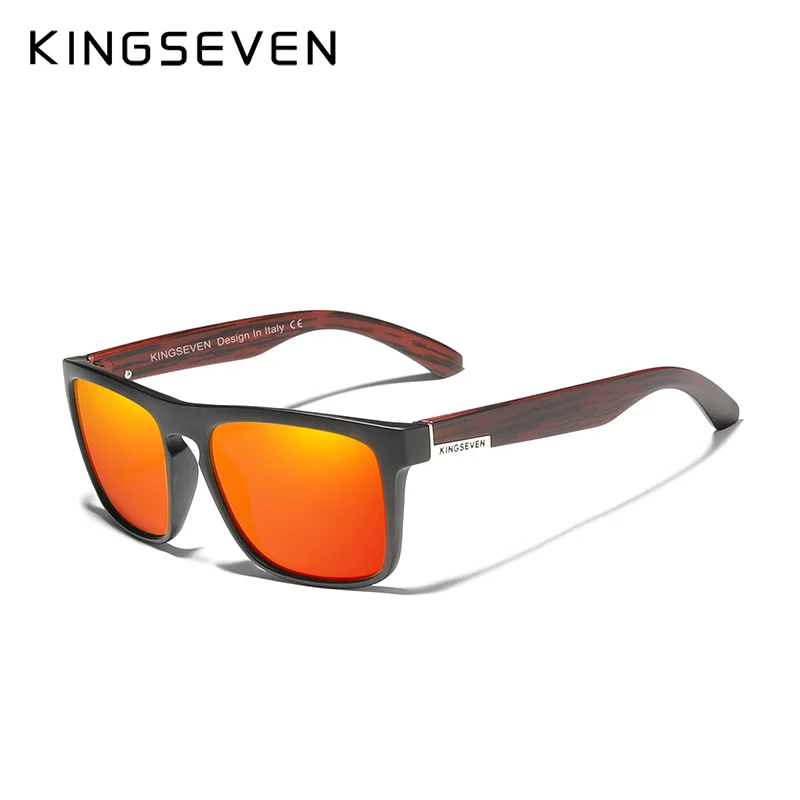 KINGSEVEN TR90, оправа, зеркальные линзы, солнцезащитные очки, поляризационные, мужские очки, для спорта на открытом воздухе, мужские очки, оригинальные аксессуары, N751 - Цвет линз: Black Red