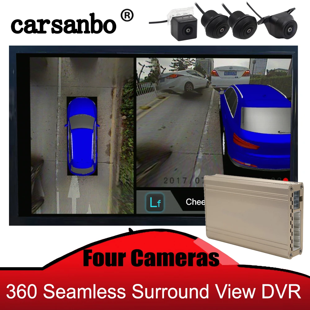 Carsanbo Ночное видение 360 бесшовные объемный вид видеорегистратор с четырьмя