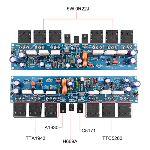 AIYIMA-L10 사운드 앰프 보드 2 개, 300W HiFi 2.0 채널 클래스 AB 전력 증폭기 Amp 트랜지스터 A1930 C5171 TT1943 TT5200 2