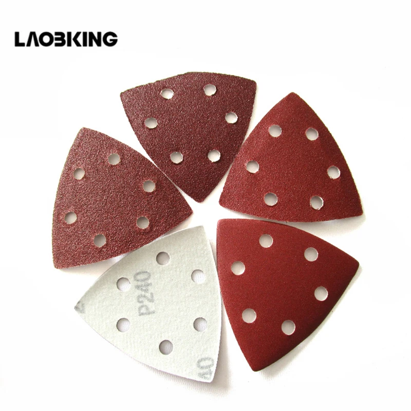 20pcs Self adhesive Sandpaper Triangle Delta Sander Sand Paper Hook