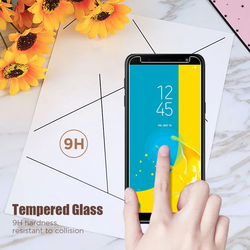 Закаленное стекло 9H для сотового телефона Защитное Samsung J4 Plus J6 J8 2018 защитная