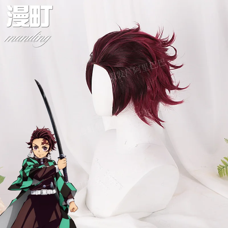 Аниме демон убийца Kimetsu No Yaiba Cospaly костюм парик волосы Kamado Nezuko Kochou Shinobu Kamado Tanjirou Kochou Shinobu парики
