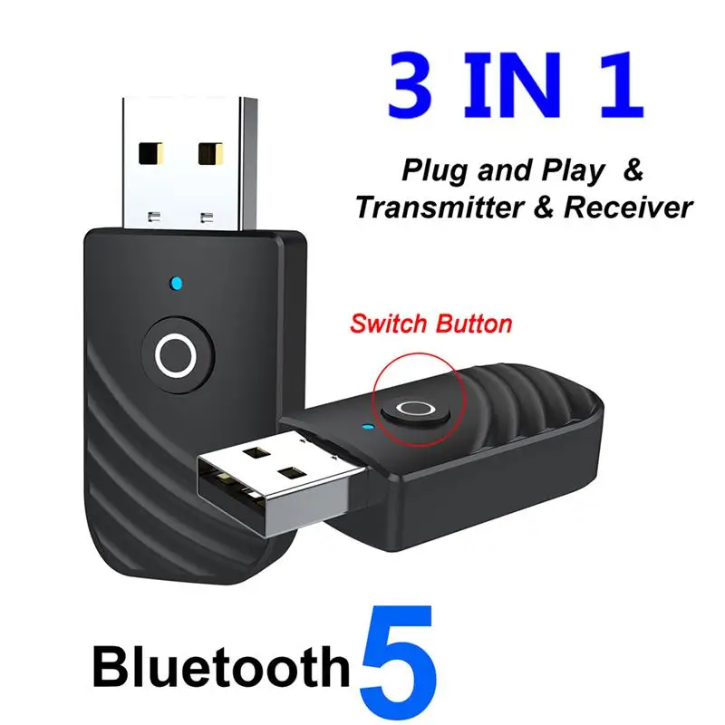 

3-in-1 Bluetooth Audio Adapter Computer Earphone Speaker USB Wireless Audio Transmitter Receiver