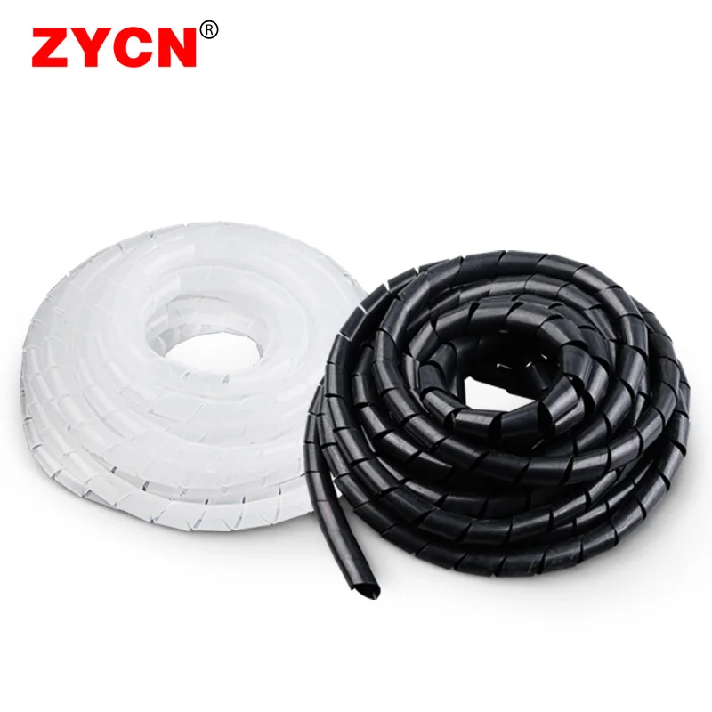 Cable Sleeve Winding Pipe Spiral Wrapping Transparent/Black Wire Organizer Sheath Tube 4-30MM Plastic Tape Management Protector