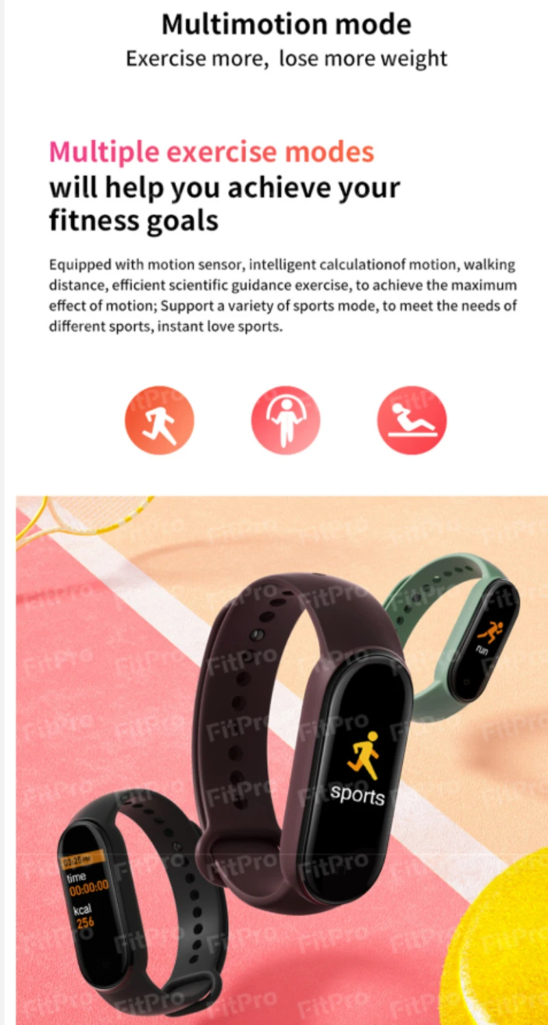 M6 Bluetooth-compatible Smart Bracelet AMOLED Screen M6 Smartband Heart Rate Fitness Tracker IP67 Waterproof Sport Smart Band